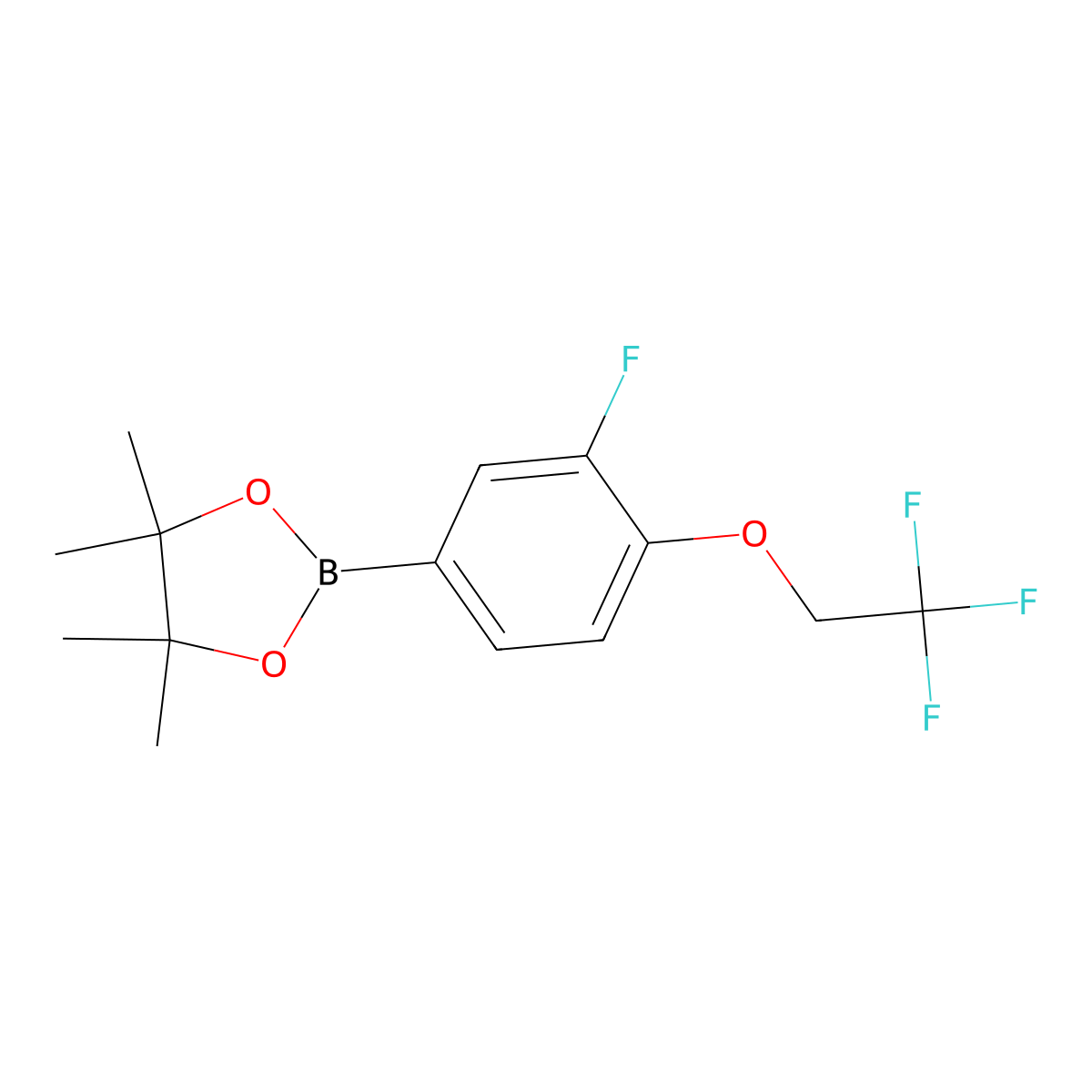 2-(3-Fluoro-4-(2,2,2-trifluoroethoxy)phenyl)-4,4,5,5-tetramethyl-1,3,2-dioxaborolane molecular structure, CAS 1689510-38-0