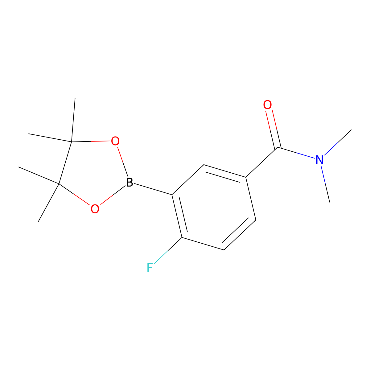 4-Fluoro-N,N-dimethyl-3-(4,4,5,5-tetramethyl-1,3,2-dioxaborolan-2-yl)benzamide molecular structure, CAS 1689511-56-5