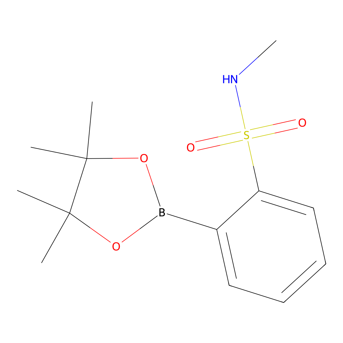 N-Methyl-2-(4,4,5,5-tetramethyl-1,3,2-dioxaborolan-2-yl)benzenesulfonamide molecular structure, CAS 1689528-83-3