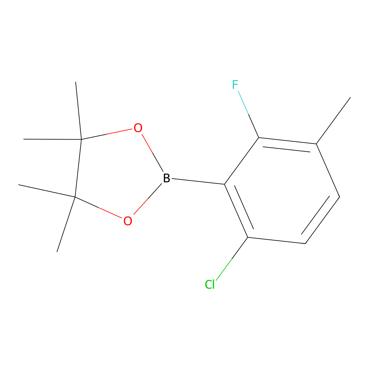 2-(6-Chloro-2-fluoro-3-methylphenyl)-4,4,5,5-tetramethyl-1,3,2-dioxaborolane molecular structure, CAS 1689528-85-5