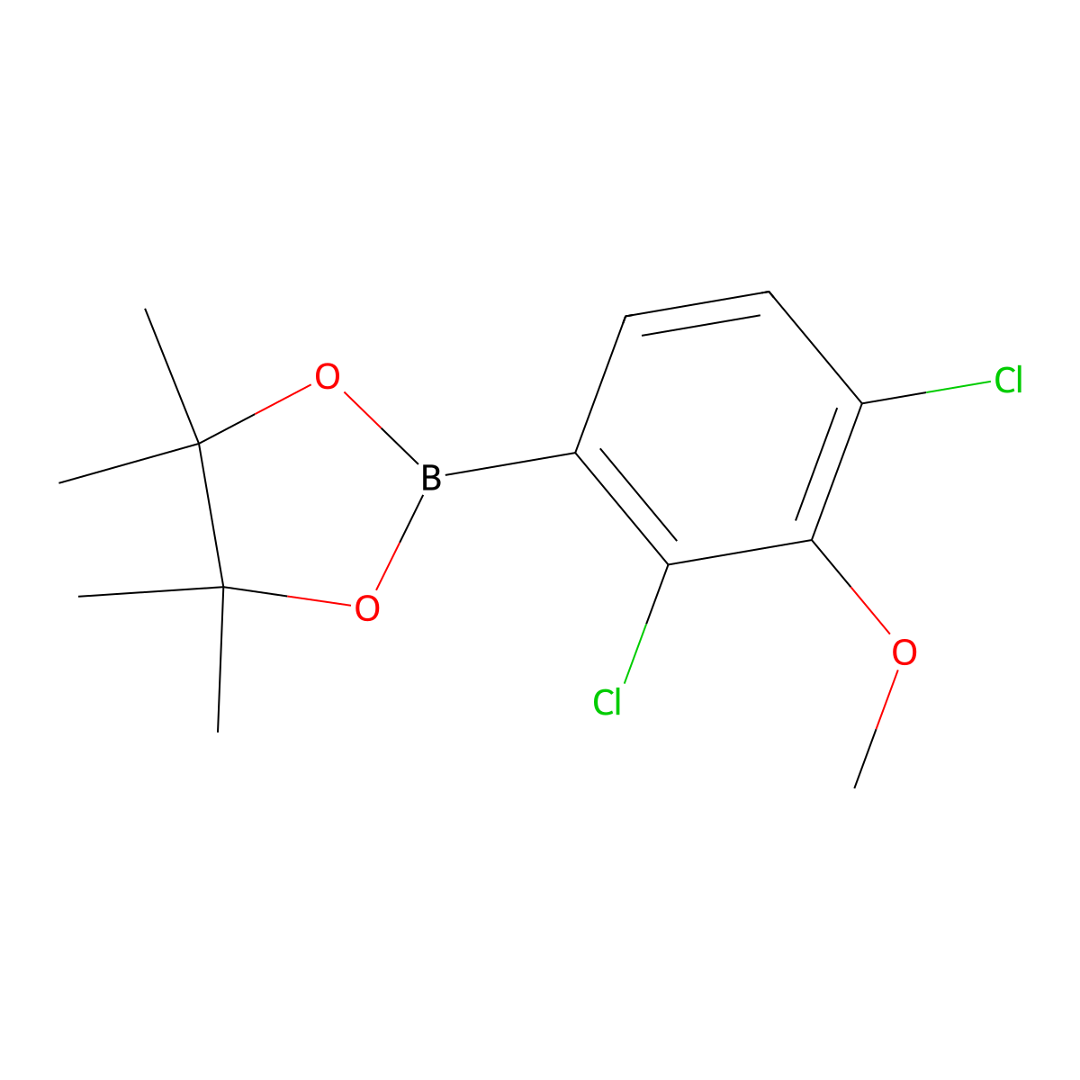 2,4-Dichloro-3-methoxyphenylboronic acid pinacol ester molecular structure, CAS 1689538-76-8