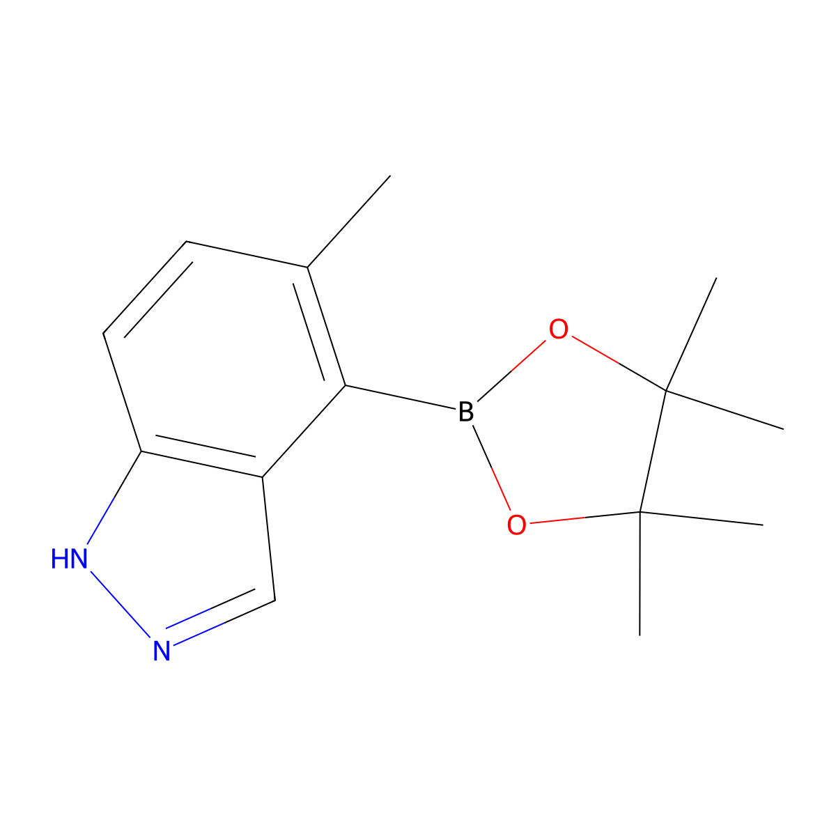 5-Methyl-4-(4,4,5,5-tetramethyl-1,3,2-dioxaborolan-2-yl)-1H-indazole molecular structure, CAS 1689539-29-4