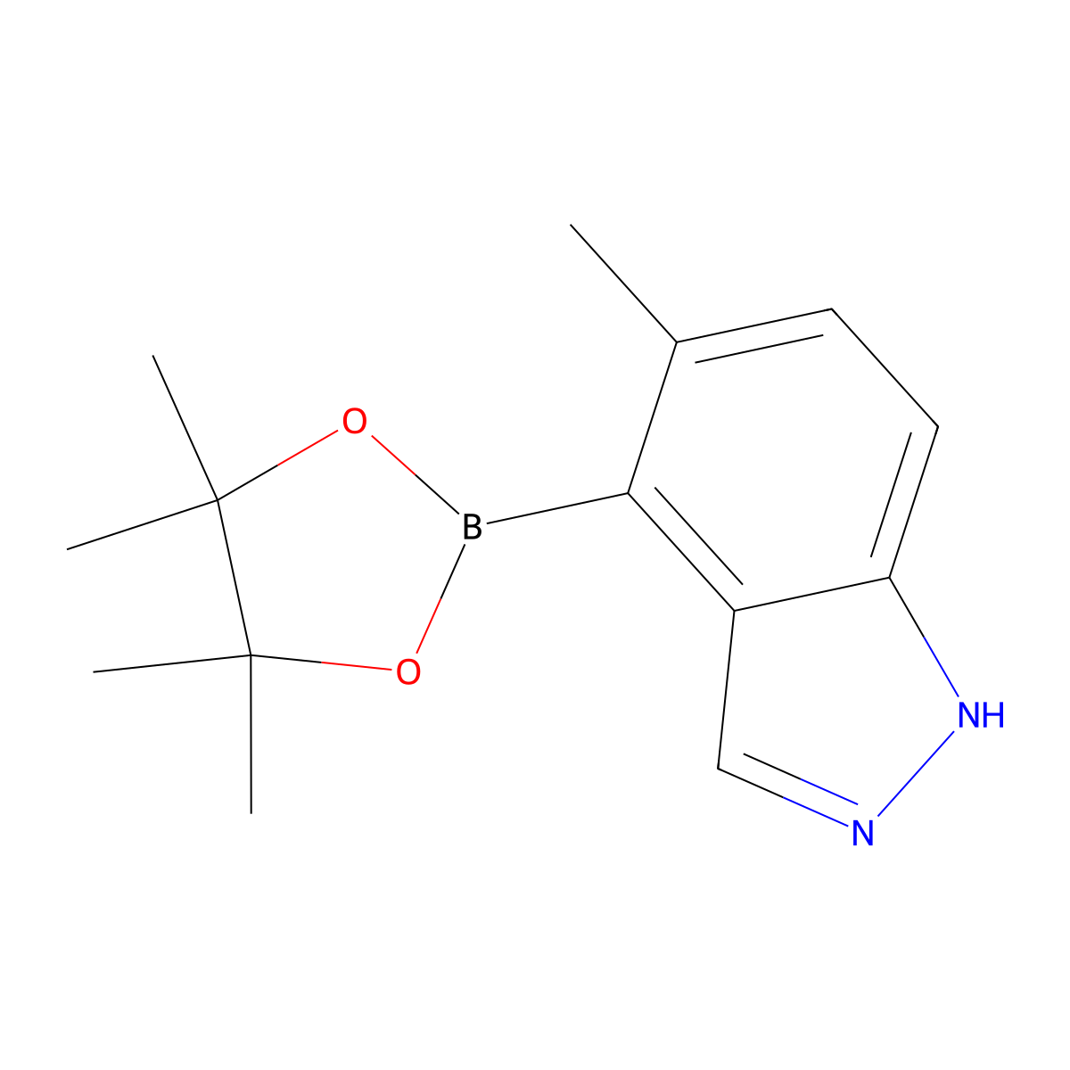 5-Methyl-4-(4,4,5,5-tetramethyl-1,3,2-dioxaborolan-2-yl)-1H-indazole molecular structure, CAS 1689539-29-4