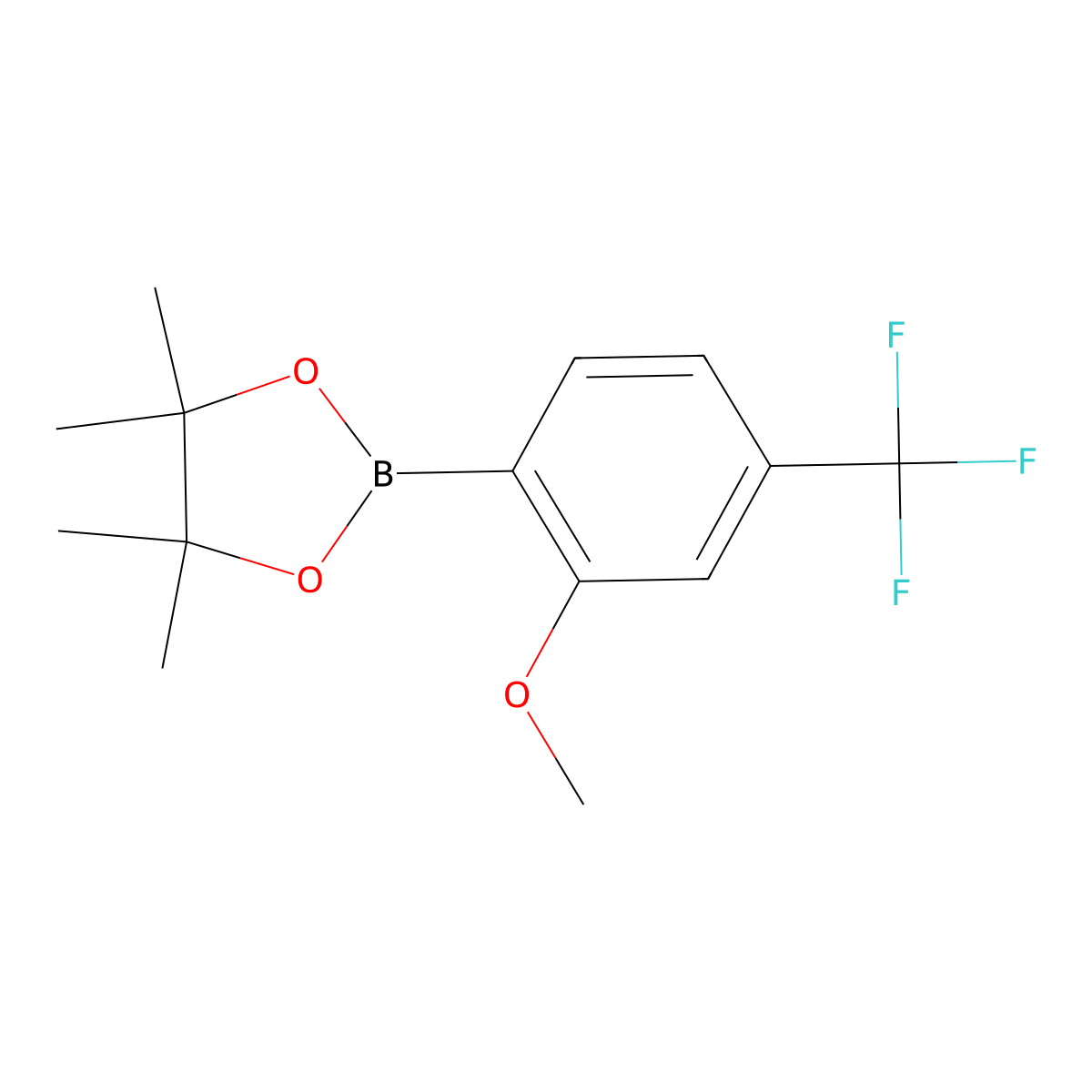 2-(2-Methoxy-4-(trifluoromethyl)phenyl)-4,4,5,5-tetramethyl-1,3,2-dioxaborolane molecular structure, CAS 1689547-84-9
