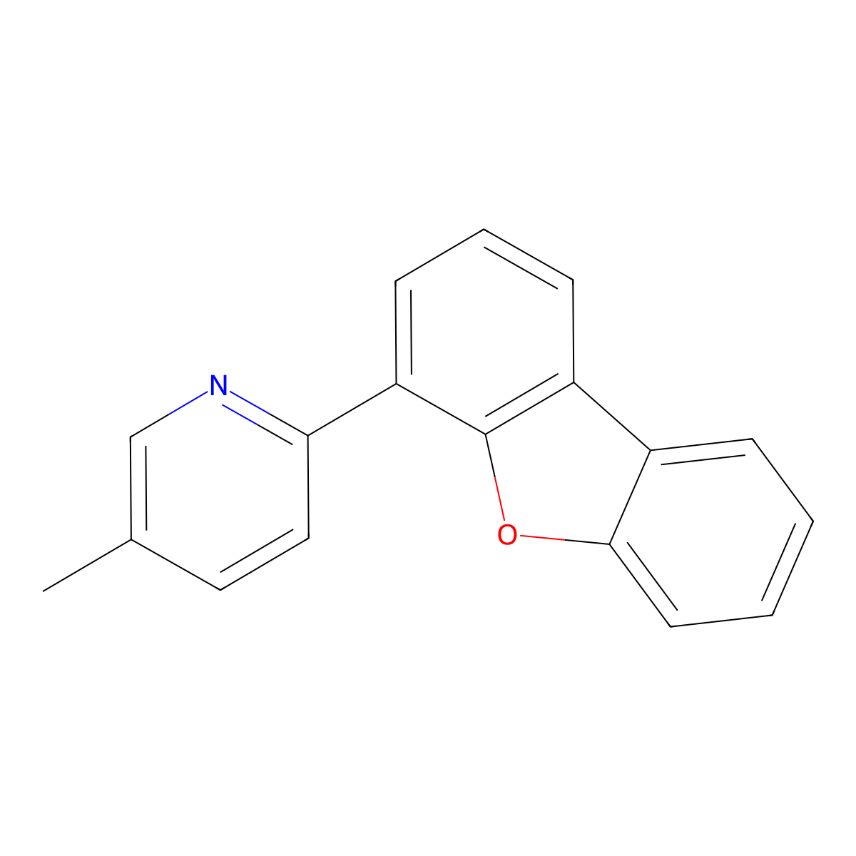 2-(4-Dibenzofuranyl)-5-methylpyridine molecular structure, CAS 1689576-00-8