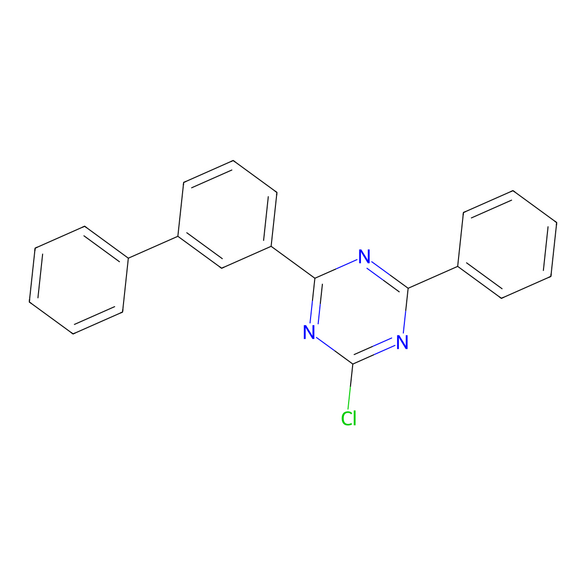 2-([1,1'-Biphenyl]-3-yl)-4-chloro-6-phenyl-1,3,5-triazine molecular structure, CAS 1689576-03-1