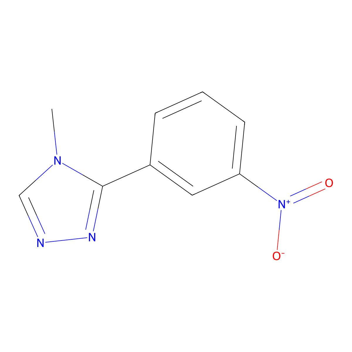 4-methyl-3-(3-nitrophenyl)-4H-1,2,4-triazole molecular structure, CAS 168968-51-2