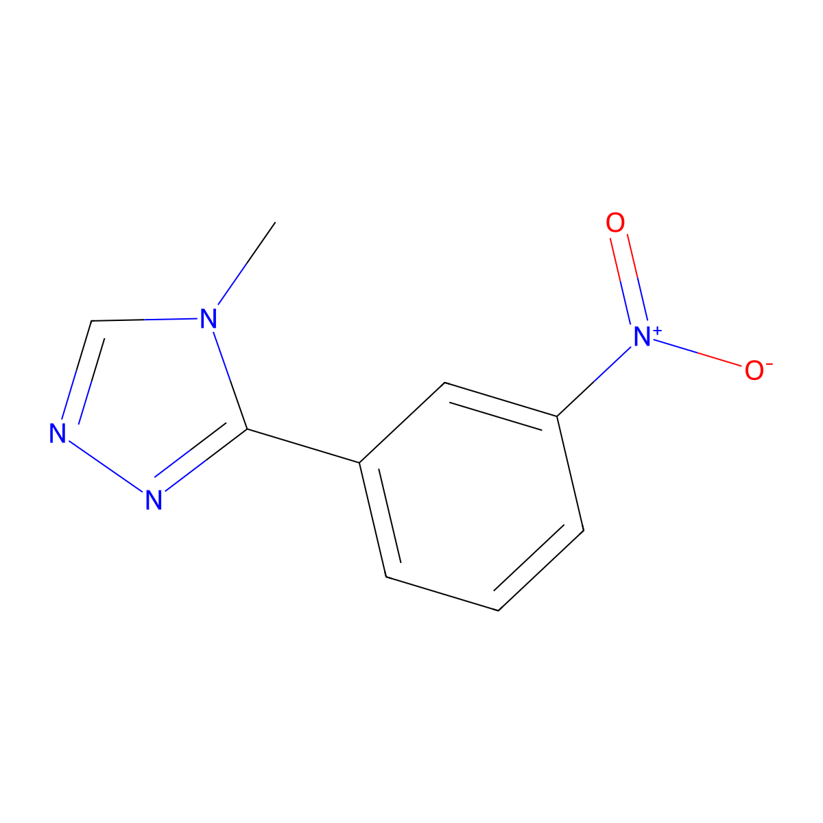 4-methyl-3-(3-nitrophenyl)-4H-1,2,4-triazole molecular structure, CAS 168968-51-2