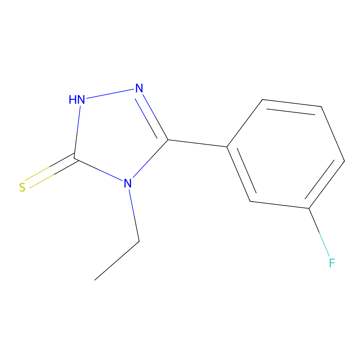 4-Ethyl-5-(3-fluorophenyl)-4H-[1,2,4]triazole-3-thiol molecular structure, CAS 168968-56-7