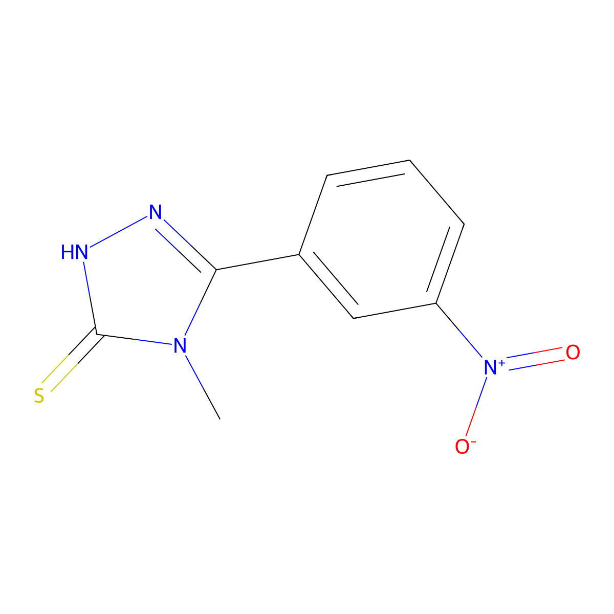 4-methyl-5-(3-nitrophenyl)-4H-1,2,4-triazole-3-thiol molecular structure, CAS 168968-59-0