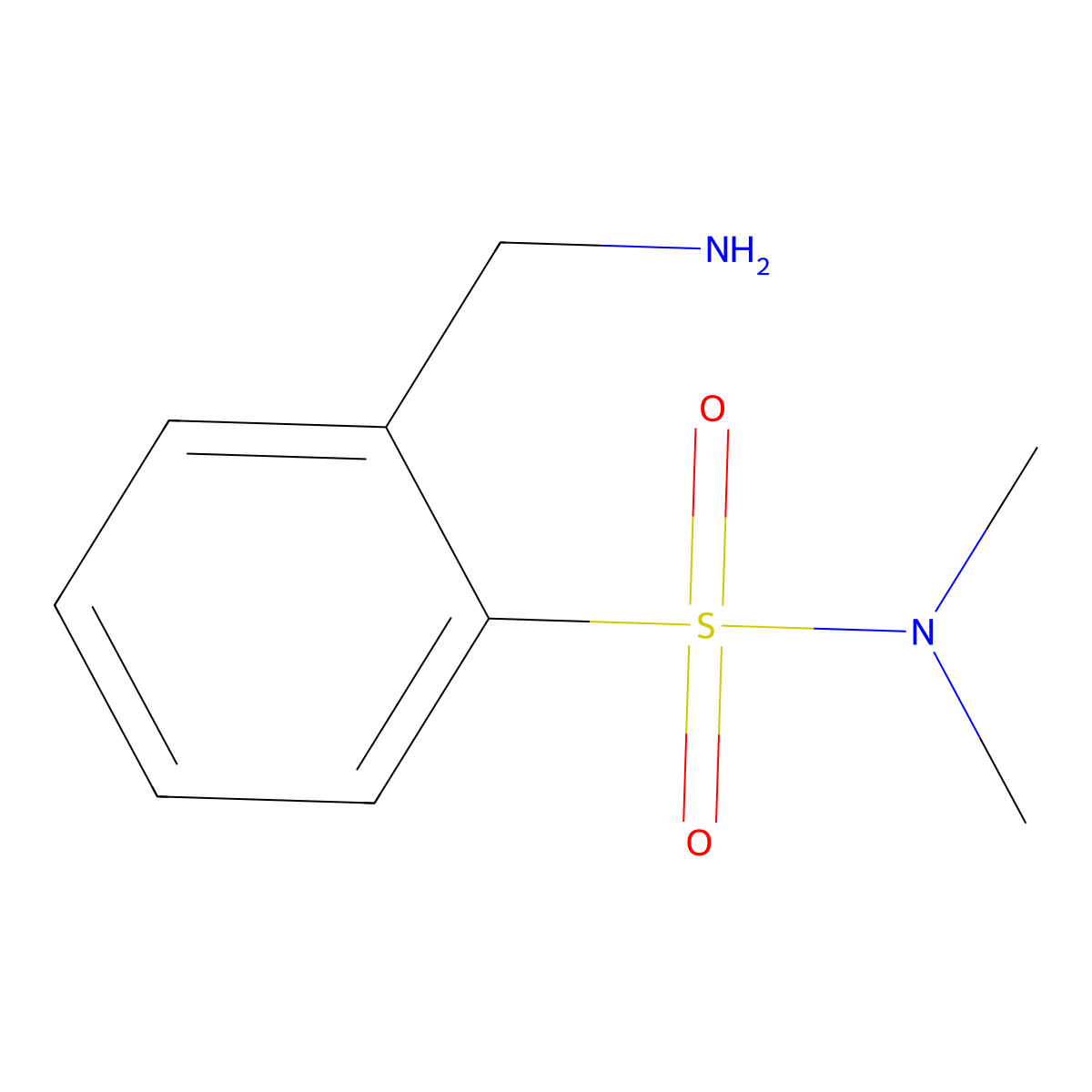 2-(aminomethyl)-N,N-dimethylbenzene-1-sulfonamide molecular structure, CAS 168971-55-9