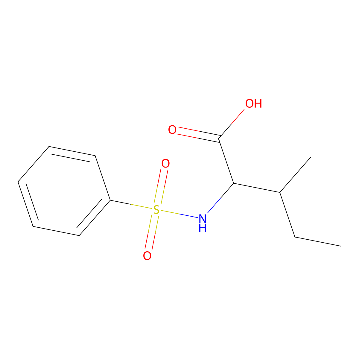 (2S,3R)-3-methyl-2-(phenylsulfonamido)pentanoic acid molecular structure, CAS 168974-60-5