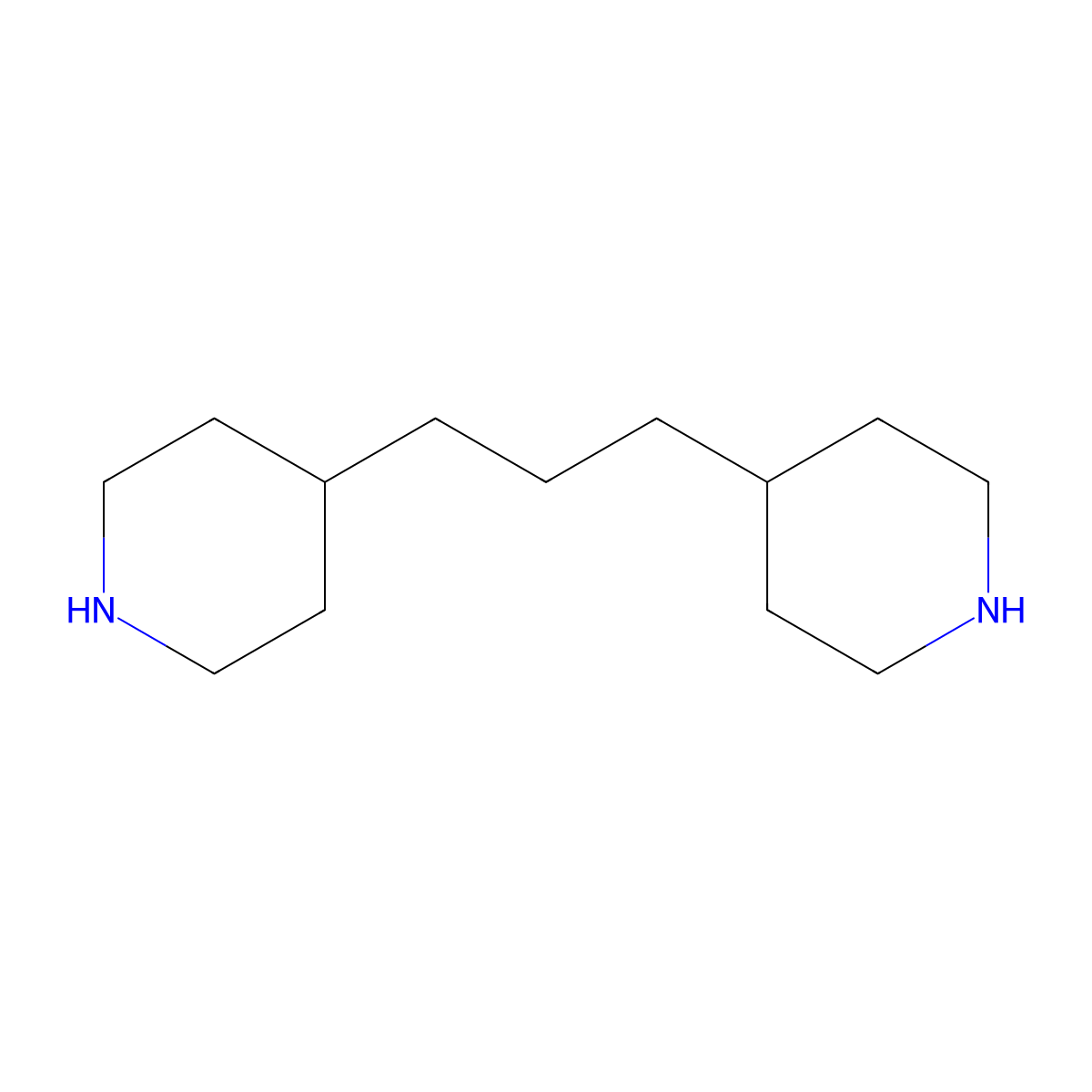 1,3-Bis(4-piperidinyl)propane molecular structure, CAS 16898-52-5