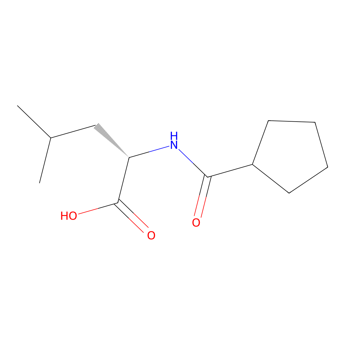 (2S)-2-(cyclopentylformamido)-4-methylpentanoic acid molecular structure, CAS 168980-09-4