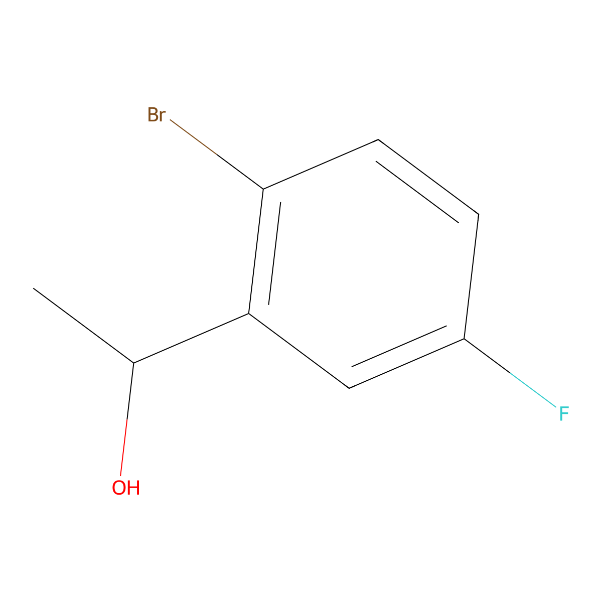 (1S)-1-(2-bromo-5-fluorophenyl)ethan-1-ol molecular structure, CAS 1689852-87-6