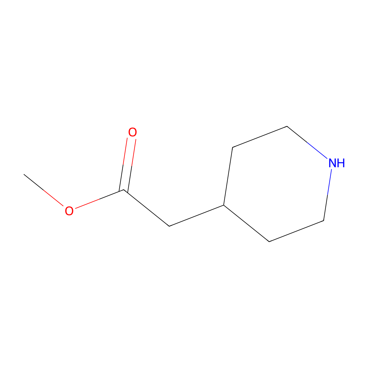 Methyl 4-piperidineacetate molecular structure, CAS 168986-49-0
