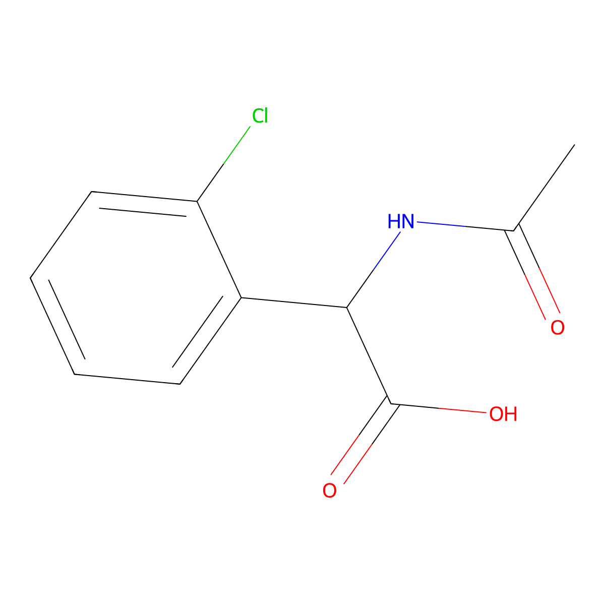 (2R)-2-(2-chlorophenyl)-2-acetamidoacetic acid molecular structure, CAS 1689860-86-3