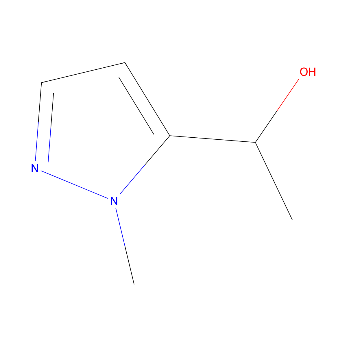 (1S)-1-(1-methyl-1H-pyrazol-5-yl)ethan-1-ol molecular structure, CAS 1689862-99-4