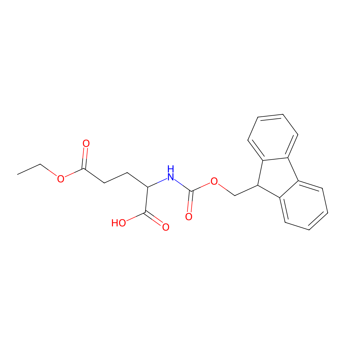 (2S)-5-ethoxy-2-({[(9H-fluoren-9-yl)methoxy]carbonyl}amino)-5-oxopentanoic acid molecular structure, CAS 1689866-34-9