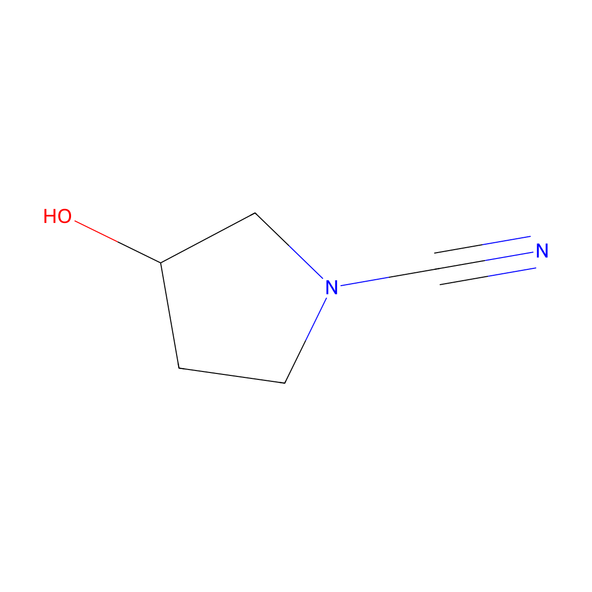 (3R)-3-hydroxypyrrolidine-1-carbonitrile molecular structure, CAS 1689881-86-4