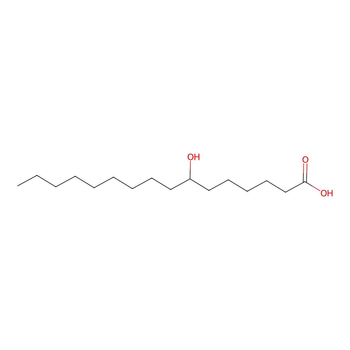 7-Hydroxyhexadecanoic acid molecular structure, CAS 16899-02-8