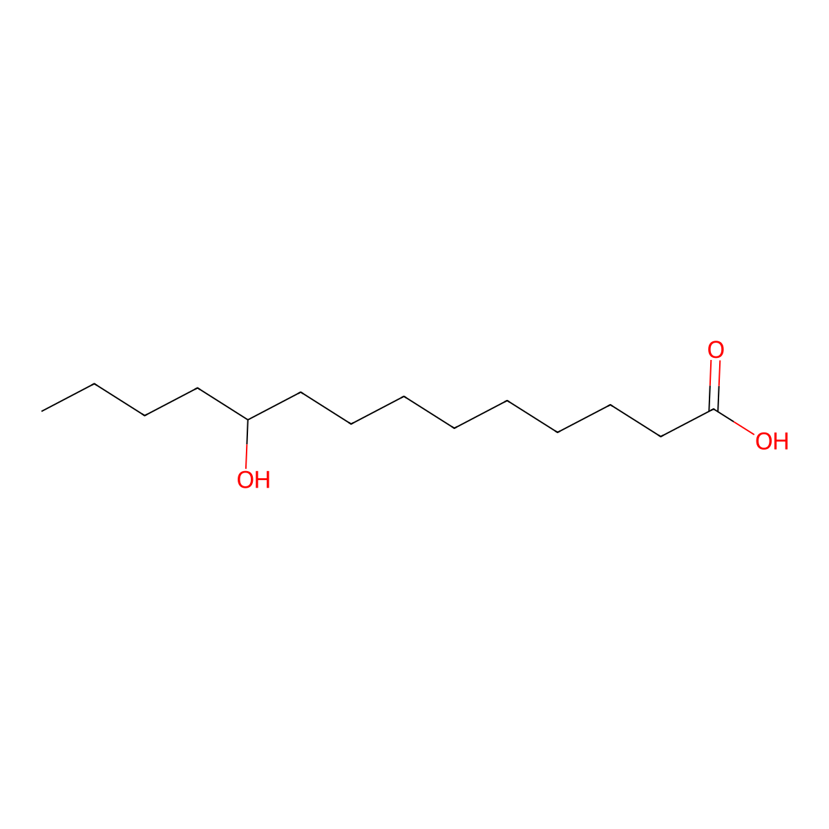 10-Hydroxytetradecanoic acid molecular structure, CAS 16899-08-4