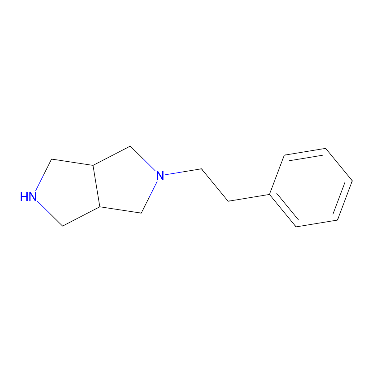 (3AR,6aS)-2-phenethyloctahydropyrrolo[3,4-c]pyrrole molecular structure, CAS 1689902-17-7