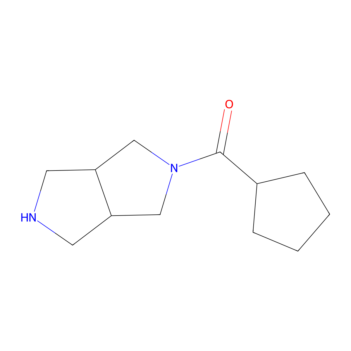 Cyclopentyl((3aR,6aS)-hexahydropyrrolo[3,4-c]pyrrol-2(1H)-yl)methanone molecular structure, CAS 1689902-34-8