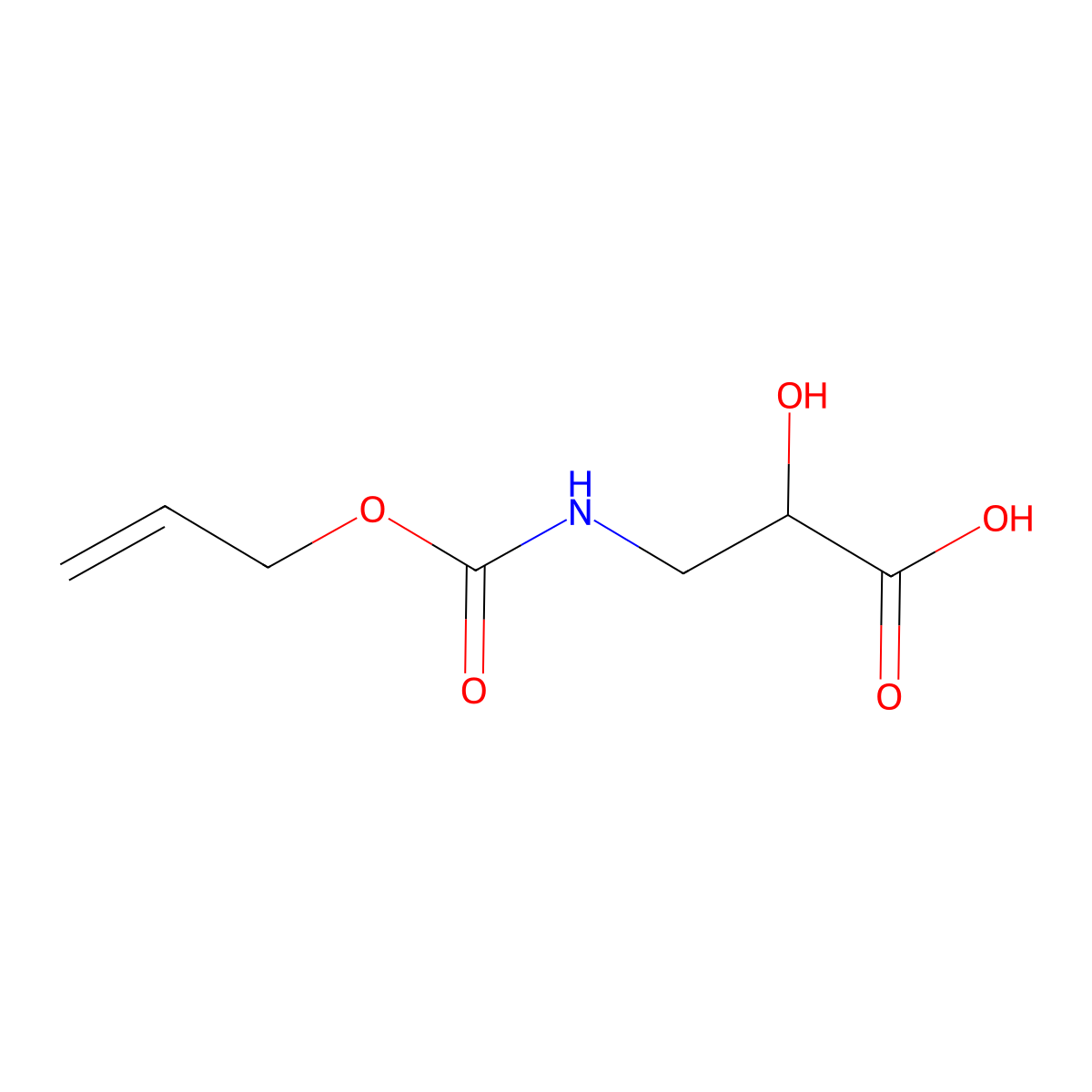 (2S)-2-hydroxy-3-{[(prop-2-en-1-yloxy)carbonyl]amino}propanoic acid molecular structure, CAS 1689908-71-1