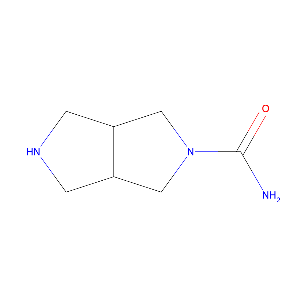 (3AR,6aS)-hexahydropyrrolo[3,4-c]pyrrole-2(1H)-carboxamide molecular structure, CAS 1689913-47-0