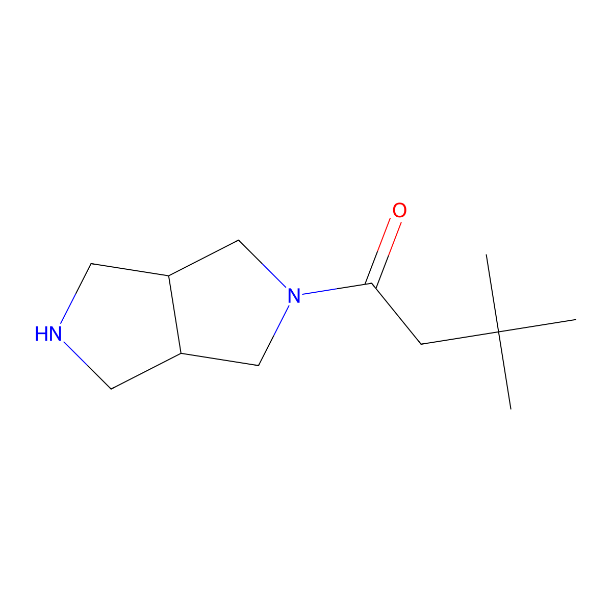 1-((3AR,6aS)-hexahydropyrrolo[3,4-c]pyrrol-2(1H)-yl)-3,3-dimethylbutan-1-one molecular structure, CAS 1689923-72-5
