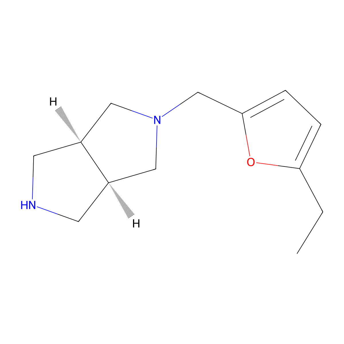 (3AR,6aS)-2-((5-ethylfuran-2-yl)methyl)octahydropyrrolo[3,4-c]pyrrole molecular structure, CAS 1689924-92-2