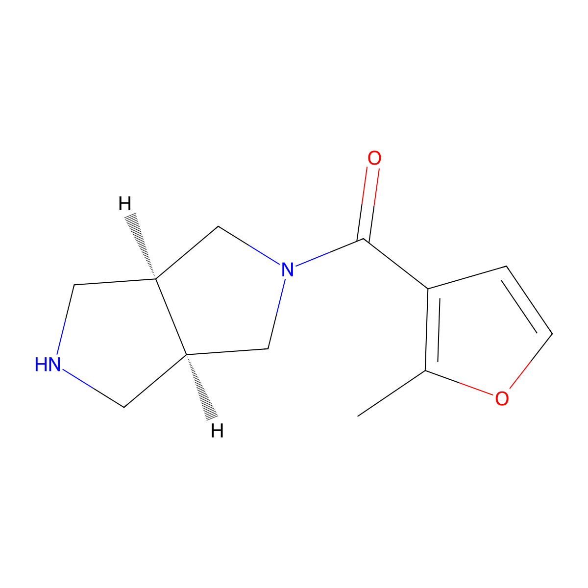 ((3AR,6aS)-hexahydropyrrolo[3,4-c]pyrrol-2(1H)-yl)(2-methylfuran-3-yl)methanone molecular structure, CAS 1689931-35-8