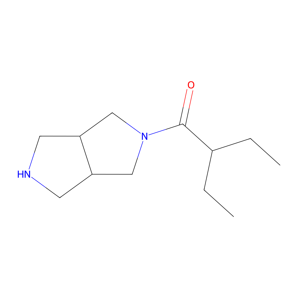 2-Ethyl-1-((3aR,6aS)-hexahydropyrrolo[3,4-c]pyrrol-2(1H)-yl)butan-1-one molecular structure, CAS 1689937-62-9