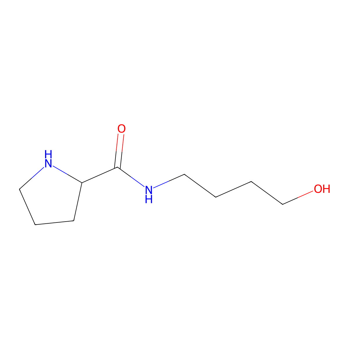 (2S)-N-(4-hydroxybutyl)pyrrolidine-2-carboxamide molecular structure, CAS 1689940-97-3