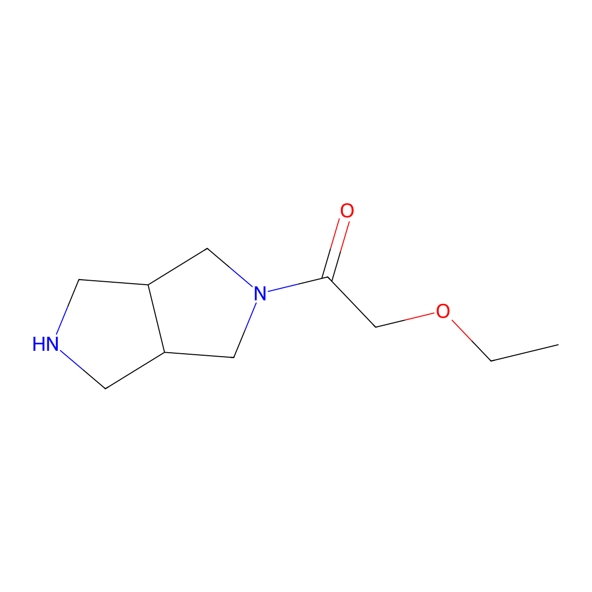 2-Ethoxy-1-((3aR,6aS)-hexahydropyrrolo[3,4-c]pyrrol-2(1H)-yl)ethanone molecular structure, CAS 1689942-63-9