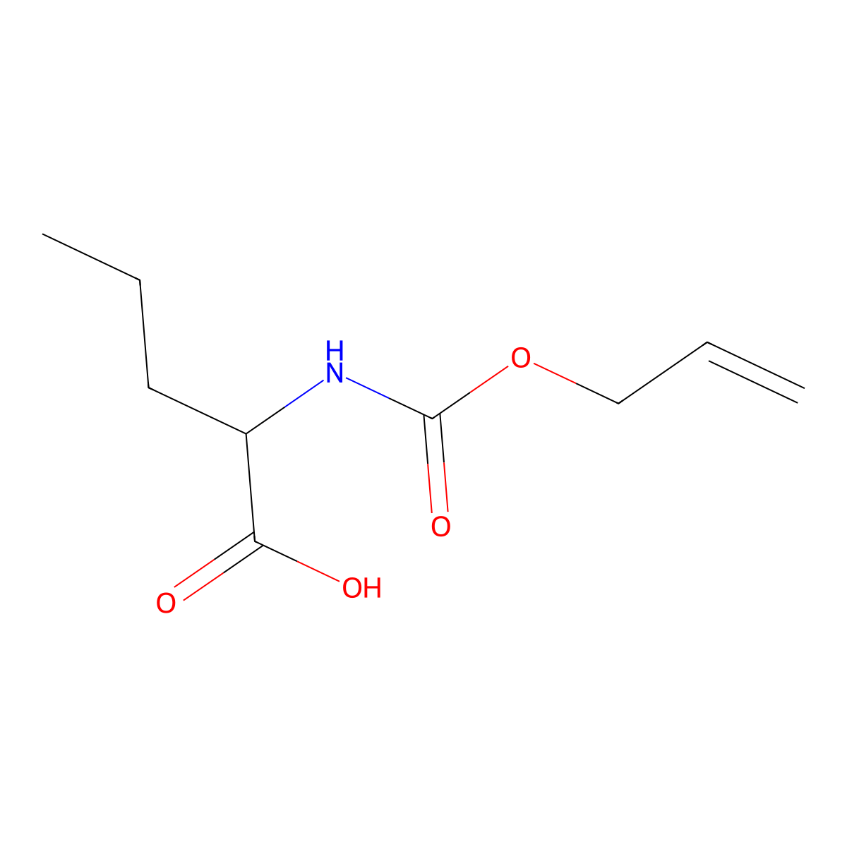 (2R)-2-{[(prop-2-en-1-yloxy)carbonyl]amino}pentanoic acid molecular structure, CAS 1689943-41-6