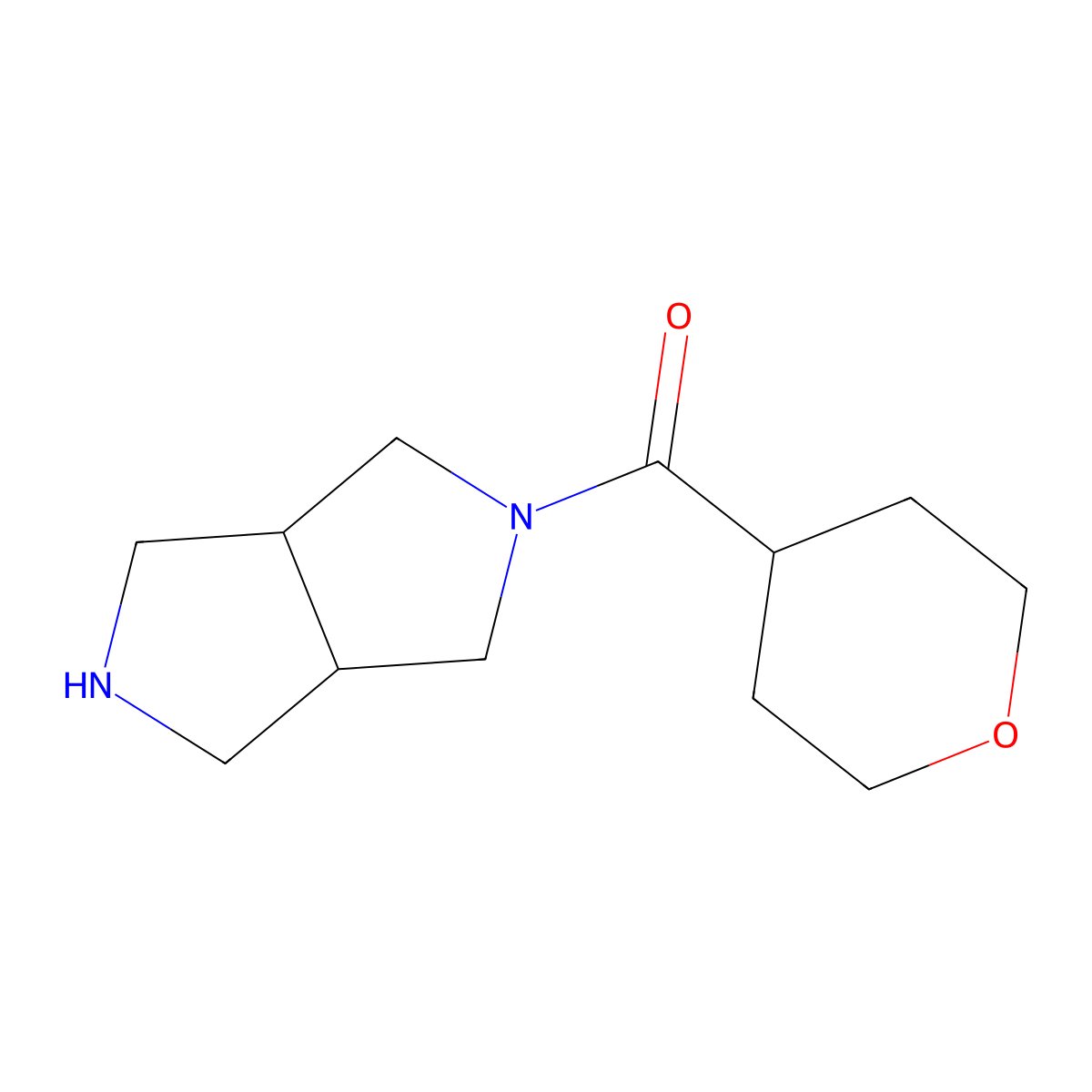 ((3AR,6aS)-hexahydropyrrolo[3,4-c]pyrrol-2(1H)-yl)(tetrahydro-2H-pyran-4-yl)methanone molecular structure, CAS 1689944-16-8