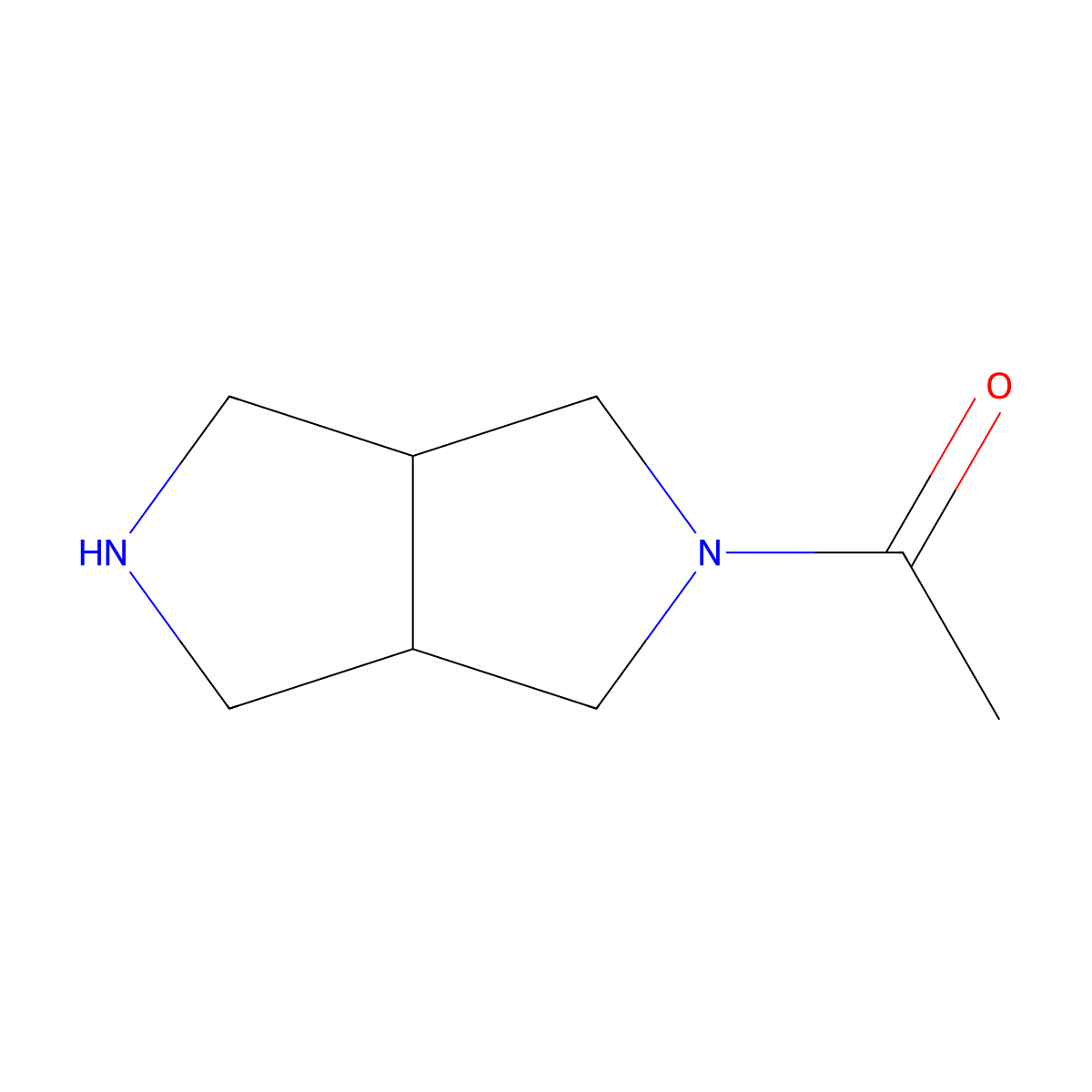 1-[(3AR,6aS)-octahydropyrrolo[3,4-c]pyrrol-2-yl]ethan-1-one molecular structure, CAS 1689944-97-5
