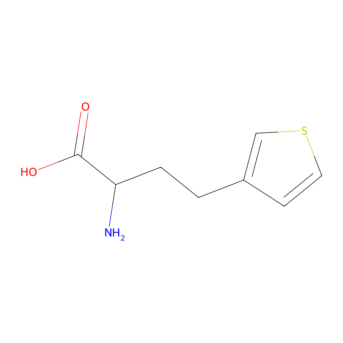 (2S)-2-amino-4-(thiophen-3-yl)butanoic acid molecular structure, CAS 1689953-13-6