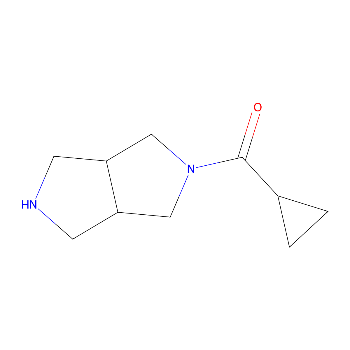 Cyclopropyl((3aR,6aS)-hexahydropyrrolo[3,4-c]pyrrol-2(1H)-yl)methanone molecular structure, CAS 1689966-89-9