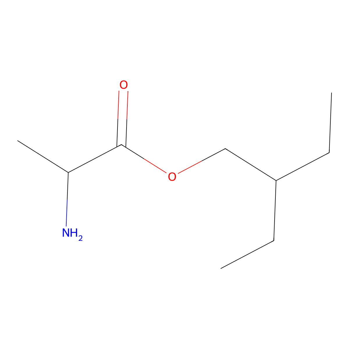 (R)-2-Ethylbutyl 2-aminopropanoate molecular structure, CAS 1689993-65-4