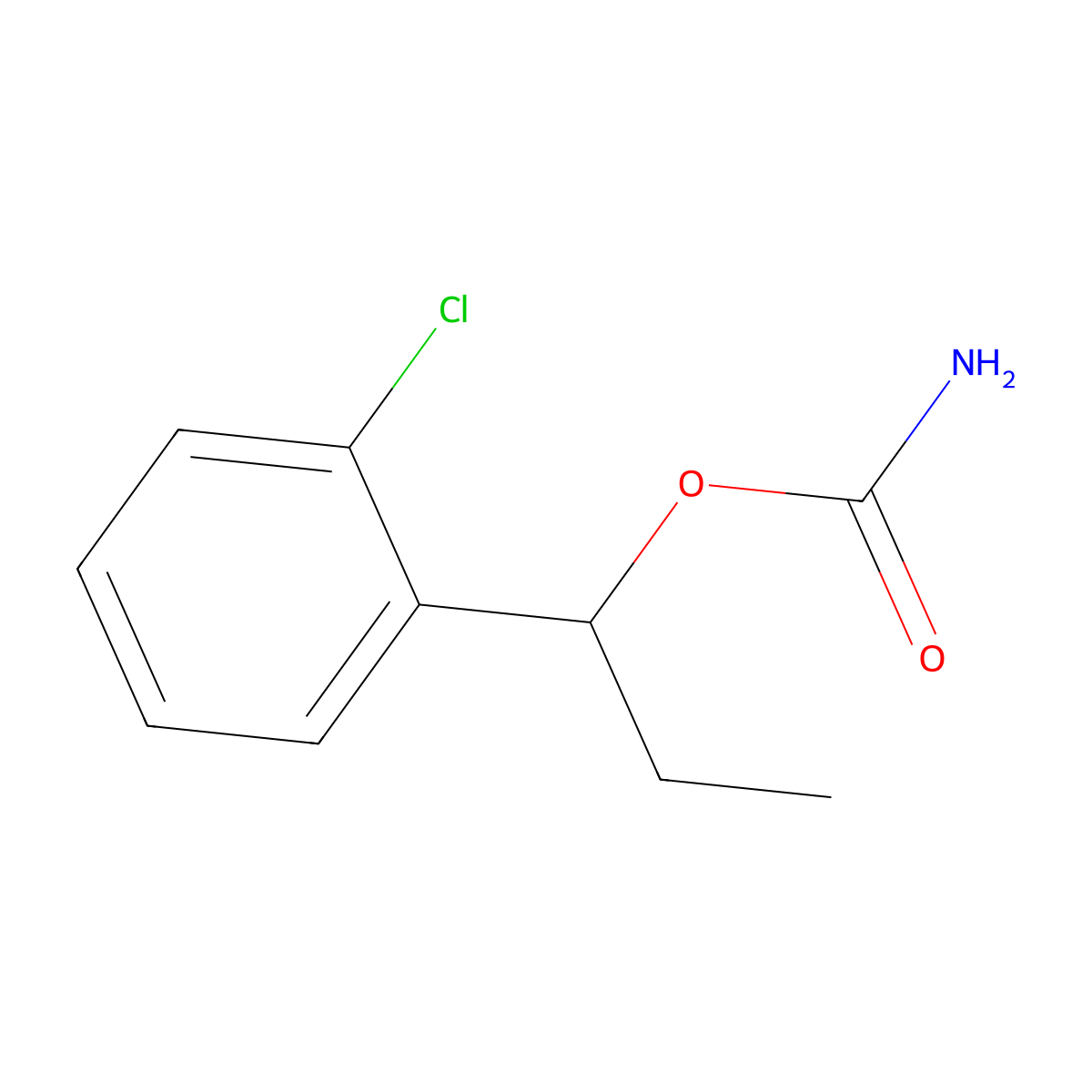 1-(2-Chlorophenyl)propyl hydrogen carbonimidate molecular structure, CAS 1690-33-1