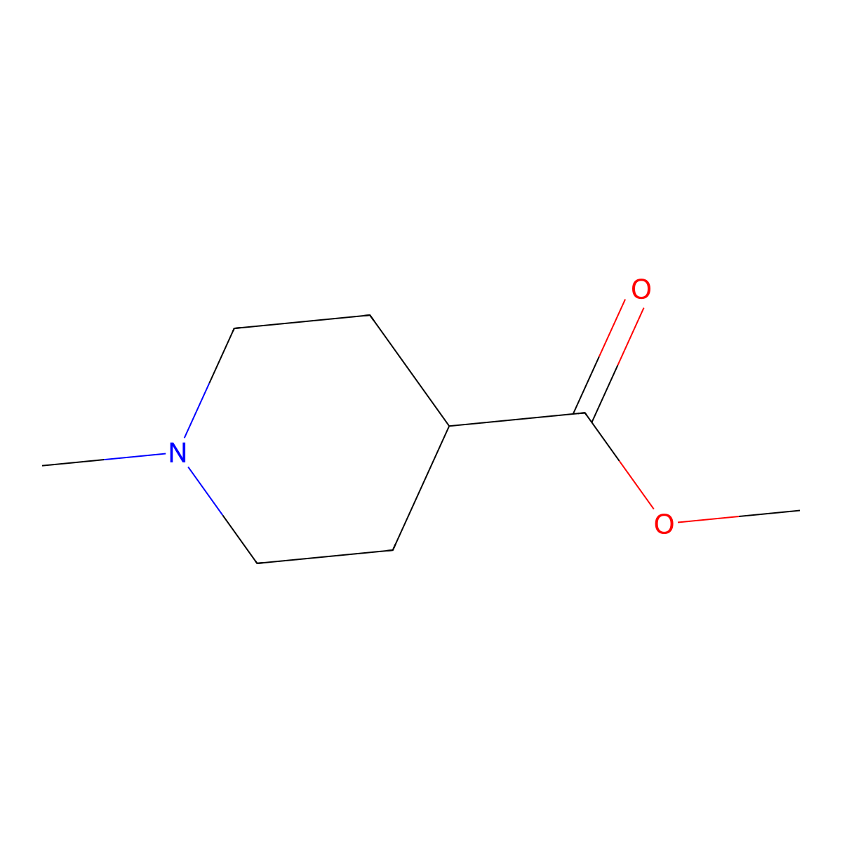 Methyl 1-Methyl-4-piperidinecarboxylate molecular structure, CAS 1690-75-1