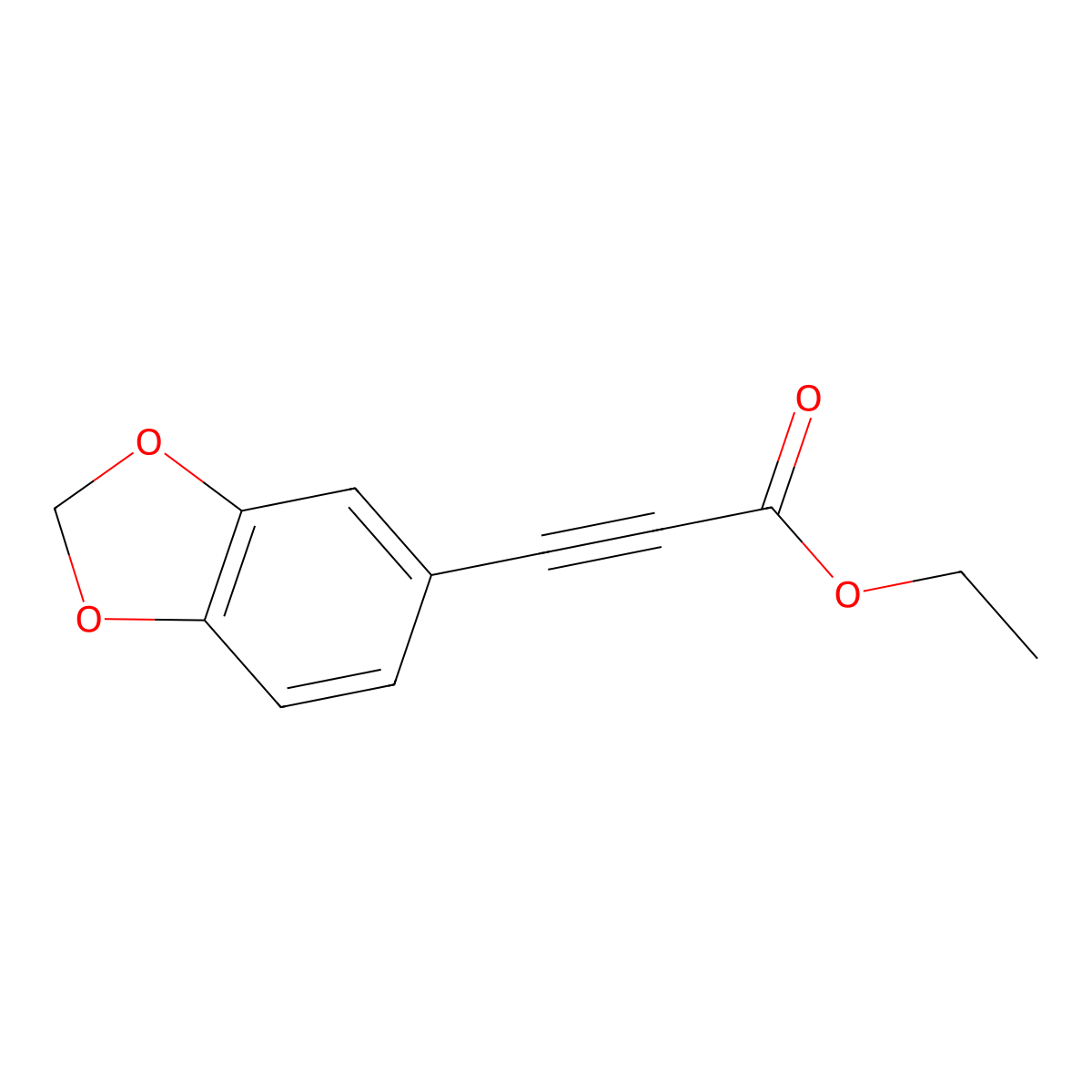 Ethyl 3-(2H-1,3-benzodioxol-5-yl)prop-2-ynoate molecular structure, CAS 16900-54-2