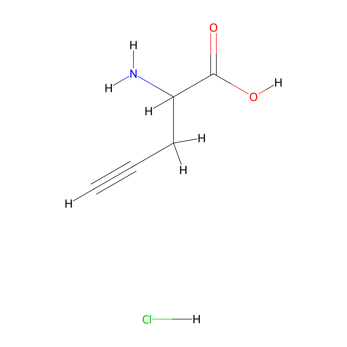 2-Aminopent-4-ynoic acid hydrochloride molecular structure, CAS 16900-57-5