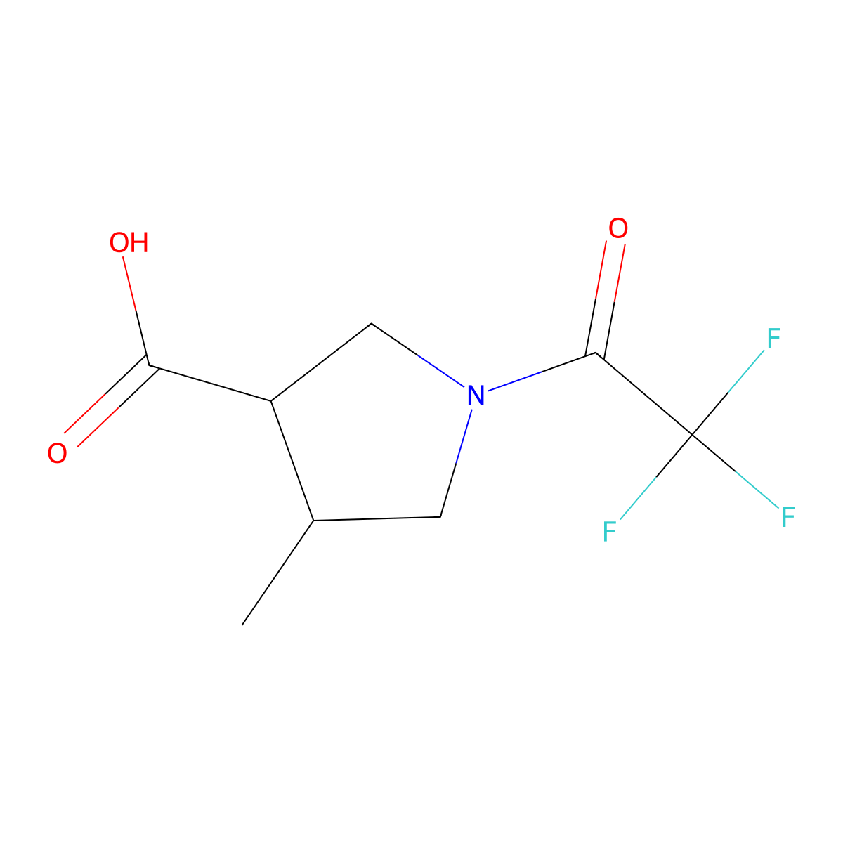 rac-(3R,4R)-4-methyl-1-(trifluoroacetyl)pyrrolidine-3-carboxylic acid molecular structure, CAS 1690003-90-7