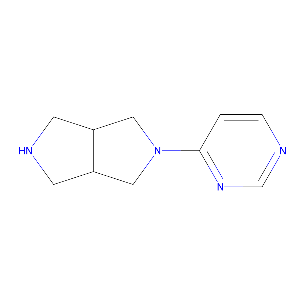 cis-2-(Pyrimidin-4-yl)octahydropyrrolo[3,4-c]pyrrole molecular structure, CAS 1690012-51-1