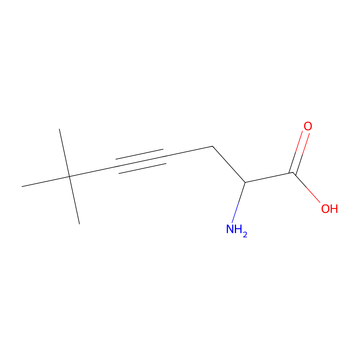 (2S)-2-amino-6,6-dimethylhept-4-ynoic acid molecular structure, CAS 1690024-87-3