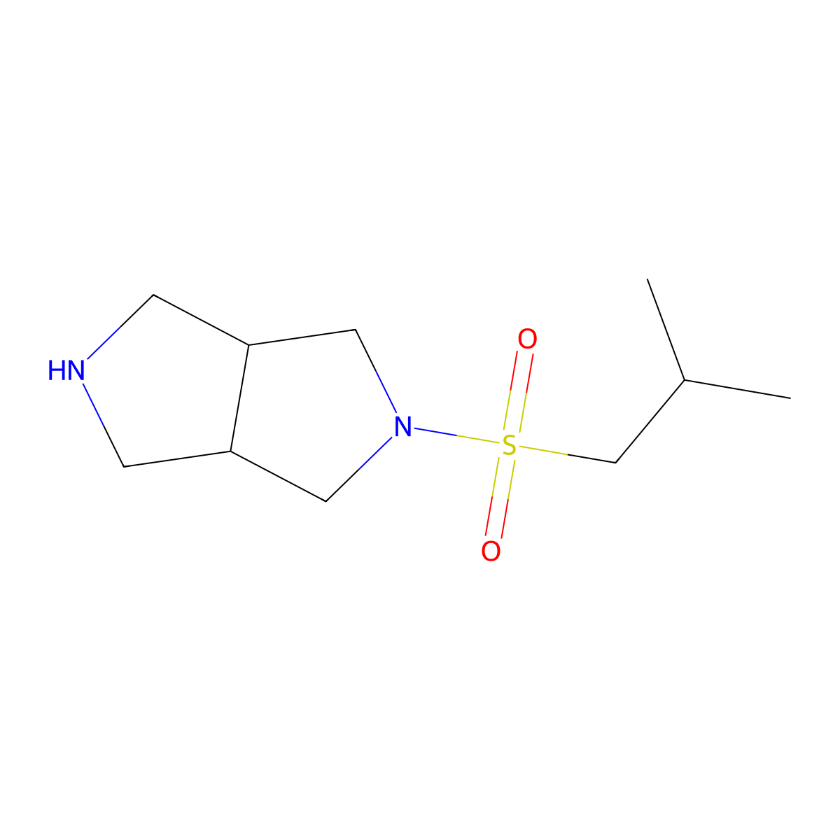 (3AR,6aS)-2-(isobutylsulfonyl)octahydropyrrolo[3,4-c]pyrrole molecular structure, CAS 1690025-29-6